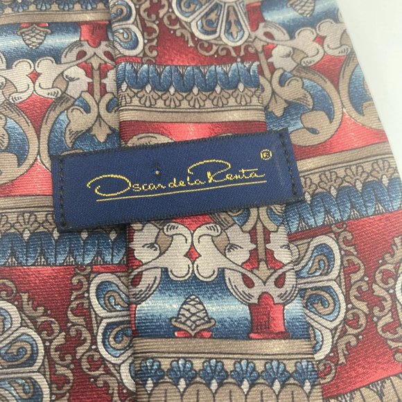OSCAR DE LA RENTE 100% Silk Tie Made In USA - Picture 5 of 6